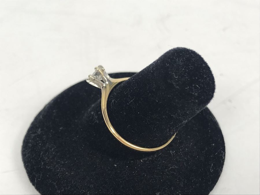 Vintage 14K Gold Diamond Solitaire Ring 1/4CT SI2 G-H Diamond Is Chipped 1.7g Estimate $450 [Photo 7]