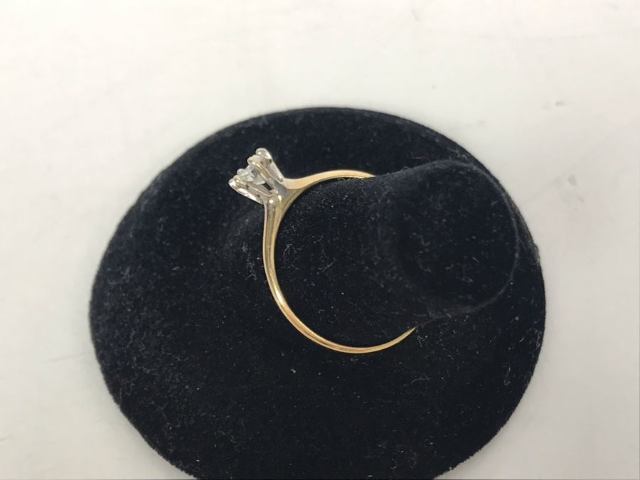 Vintage 14K Gold Diamond Solitaire Ring 1/4CT SI2 G-H Diamond Is Chipped 1.7g Estimate $450 [Photo 6]