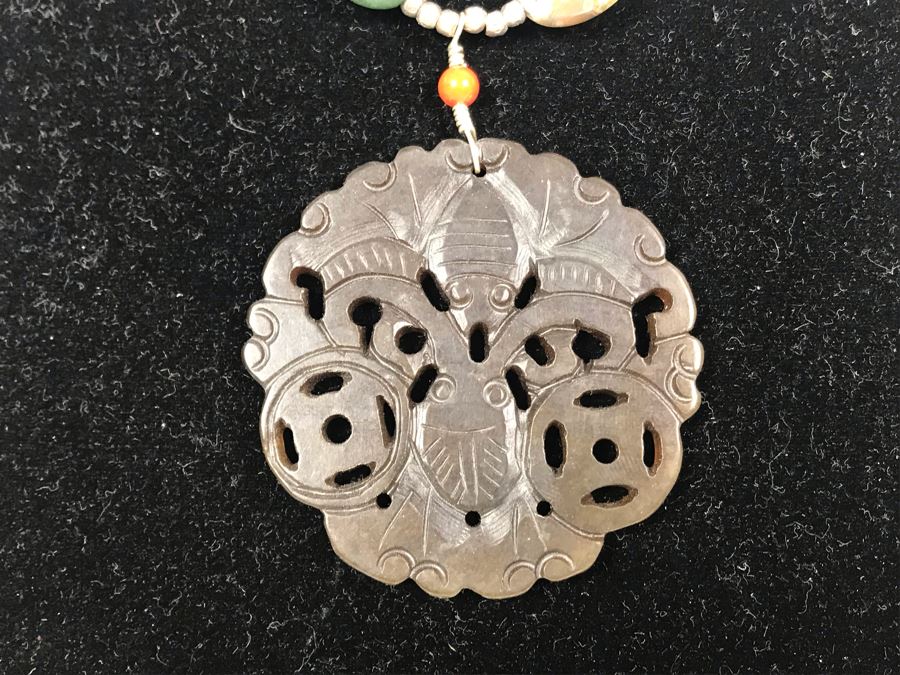 Pair Of Beaded Necklaces With Semiprecious Stones Including Turquoise And Silver [Photo 12]