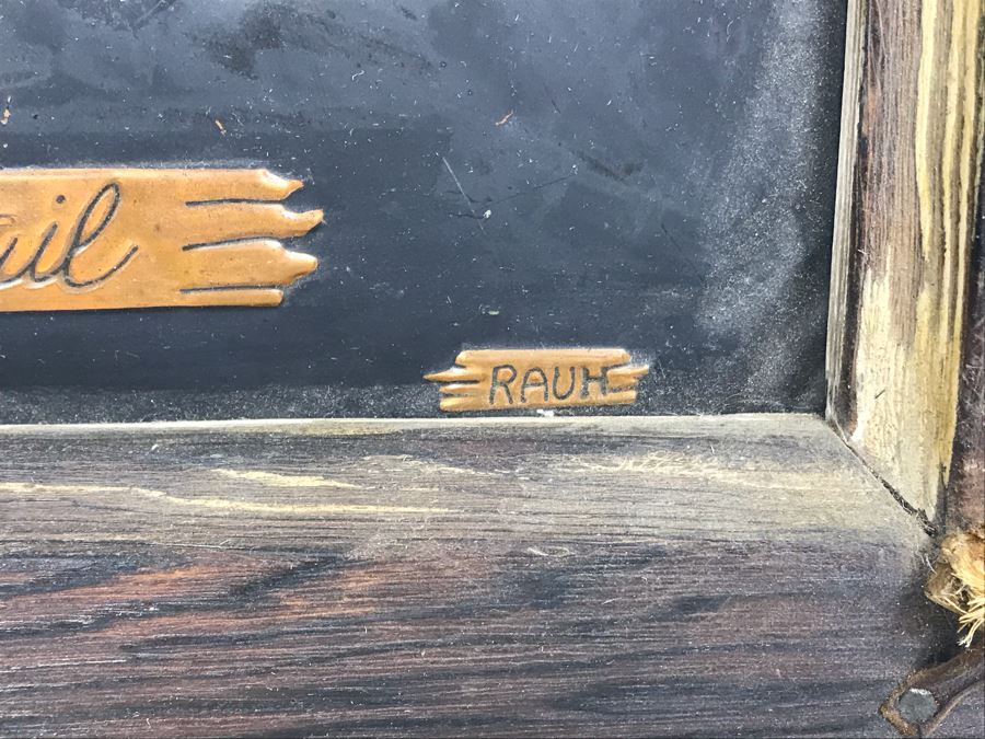 Repousse Copper Artwork Titled 'Texas Cocktail' By Rauh In Vintage Frame 14.5' X 16.5' [Photo 8]