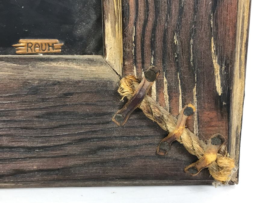 Repousse Copper Artwork Titled 'Texas Cocktail' By Rauh In Vintage Frame 14.5' X 16.5' [Photo 9]