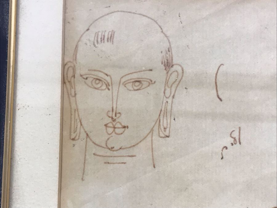 Original Vintage 1969 Signed Sketches Titled Somabandhu - Ceylon Sri Lanka India 14' X 11' [Photo 5]