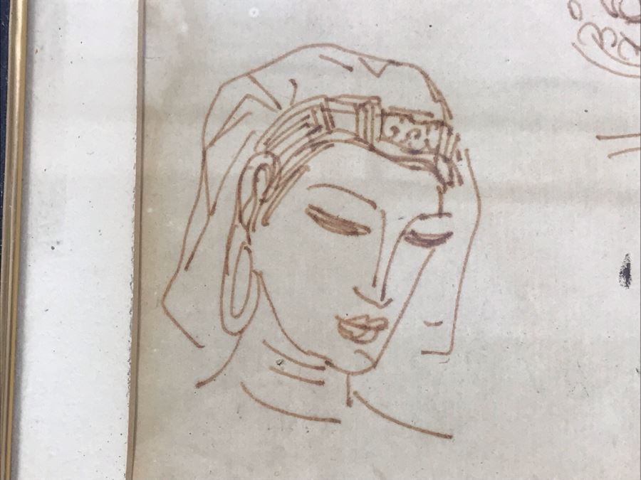 Original Vintage 1969 Signed Sketches Titled Somabandhu - Ceylon Sri Lanka India 14' X 11' [Photo 6]