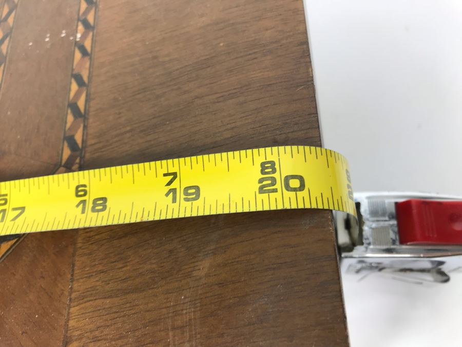 Beautiful Vintage Detailed Wood Inlaid Silverware Storage Box (Inside Of Box Modified) 20.5' X 13' X 5.5' [Photo 12]