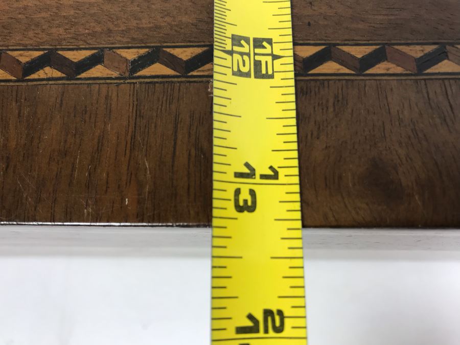 Beautiful Vintage Detailed Wood Inlaid Silverware Storage Box (Inside Of Box Modified) 20.5' X 13' X 5.5' [Photo 13]