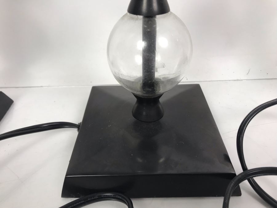 Set Of (3) Pottery Barn Glass Table Lamps - No Shades [Photo 5]