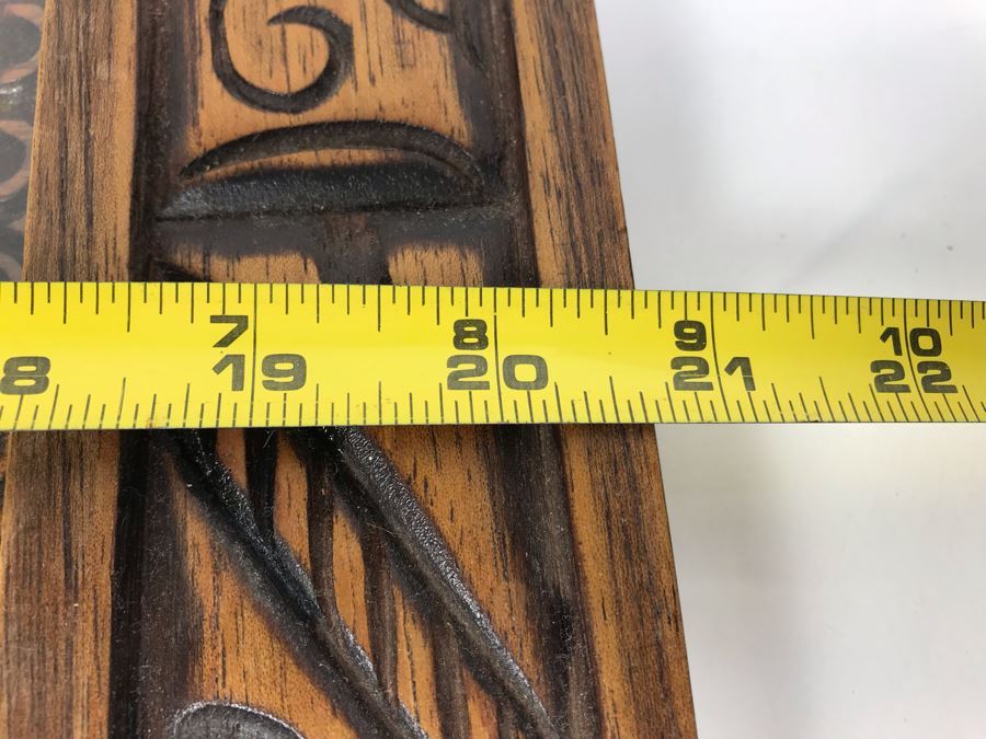 Vintage Honduras Carved Serving Tray With Glass Top Signed C A 20' X 12' [Photo 5]