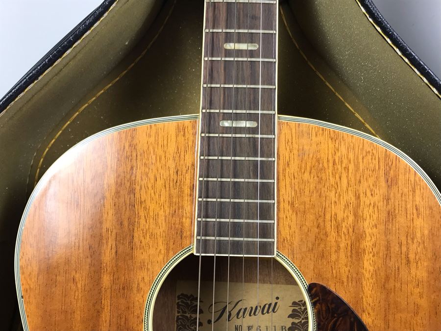 Kawai Acoustic Guitar Model No F611B Made In Japan With Case