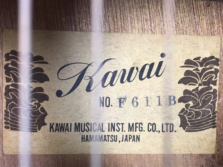 Kawai Acoustic Guitar Model No F611B Made In Japan With Case [Photo 3]