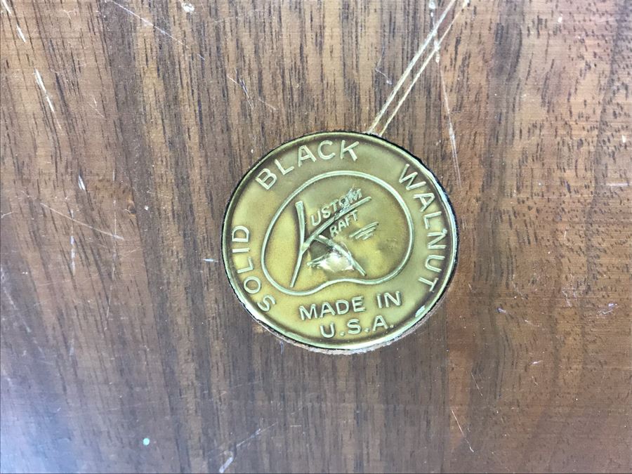 Vintage Wooden Salad Bowl Set, Mid-Century Solid Black Walnut Kustom Kraft Ice Bucket And DANSK Designs Denmark Wooden Serving Tray [Photo 13]