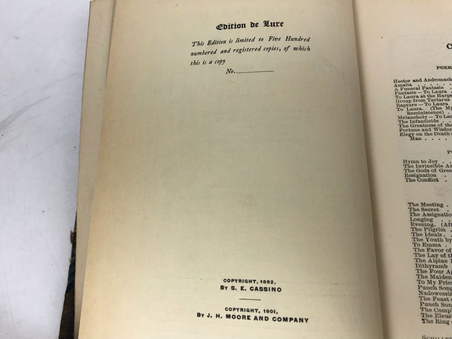 Limited Edition 1901 Book Poems By Friedrich Von Schiller [Photo 11]