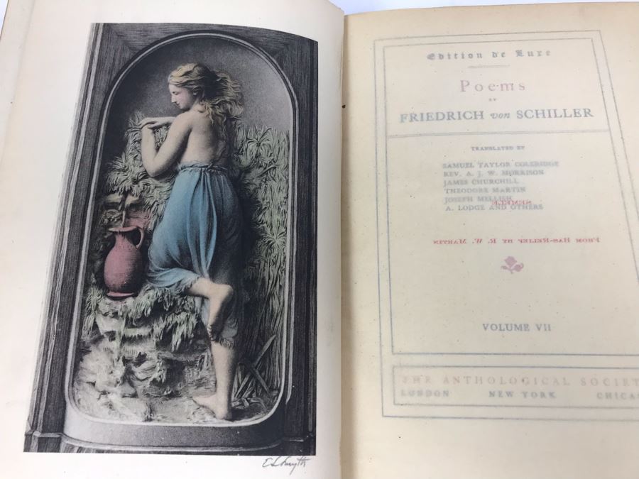 Limited Edition 1901 Book Poems By Friedrich Von Schiller [Photo 1]