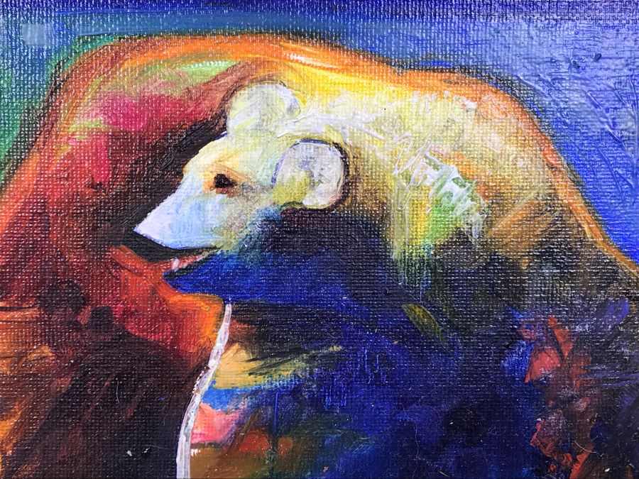 Pair Of Original Bear Paintings Signed By Artist Each 10' X 8' [Photo 8]