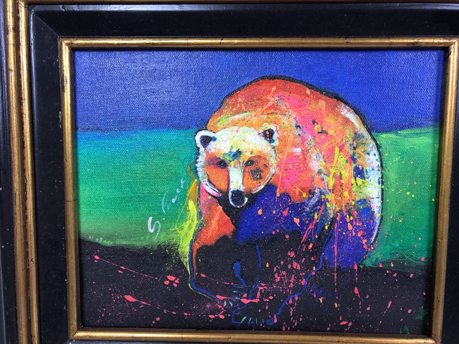 Pair Of Original Bear Paintings Signed By Artist Each 10' X 8' [Photo 3]