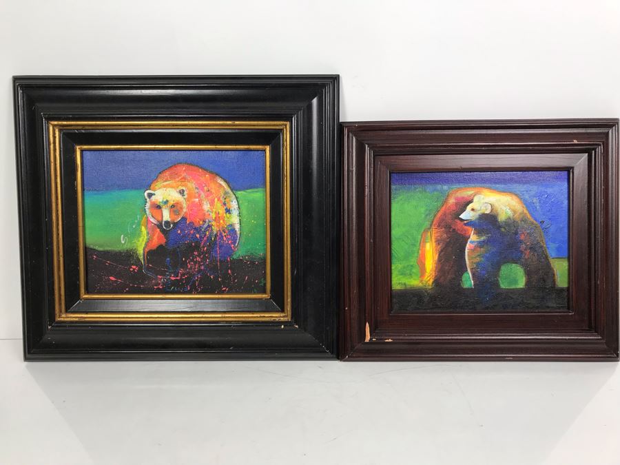 Pair Of Original Bear Paintings Signed By Artist Each 10' X 8' [Photo 1]