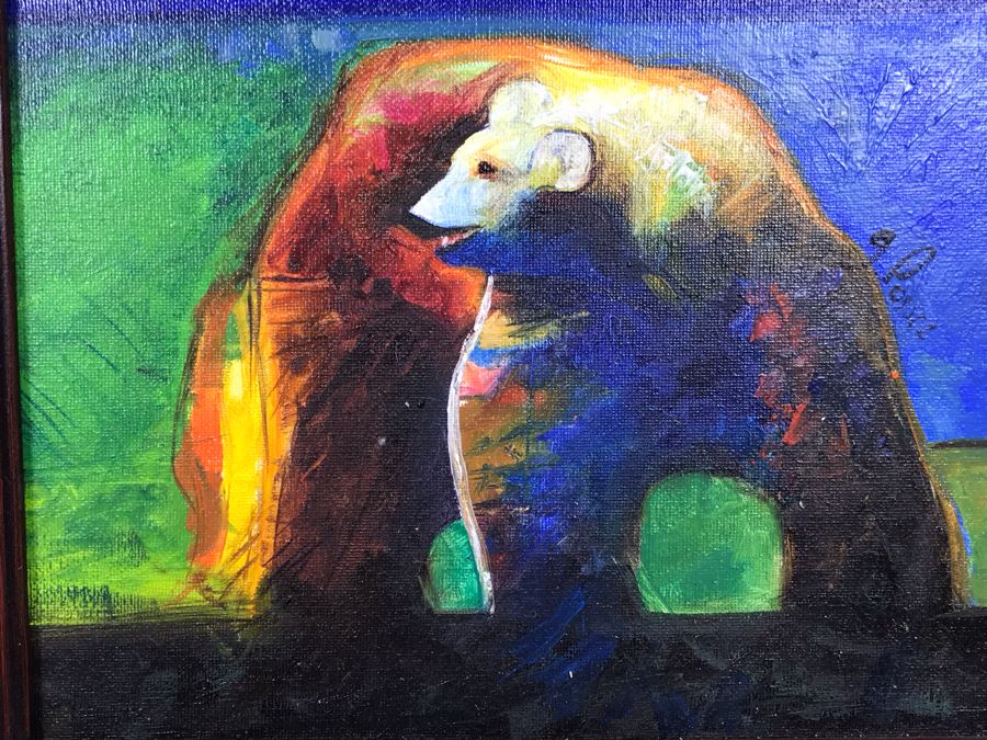 Pair Of Original Bear Paintings Signed By Artist Each 10' X 8' [Photo 7]