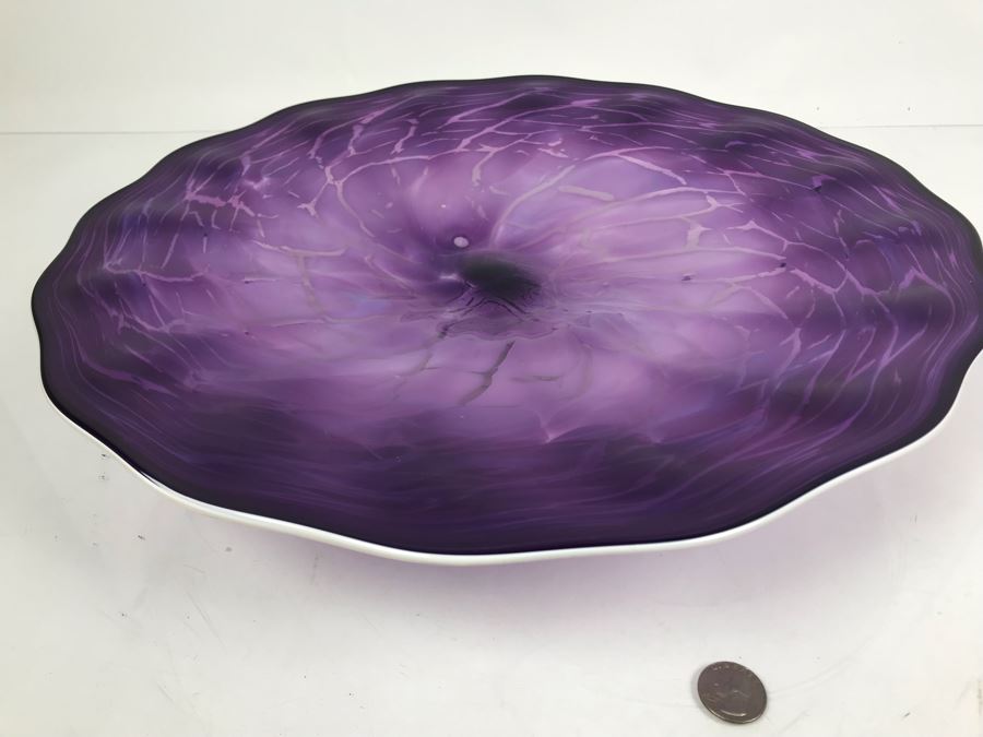 Vintage Signed Art Glass In Manner Of Dale Chihuly Wall Mountable 17' [Photo 2]