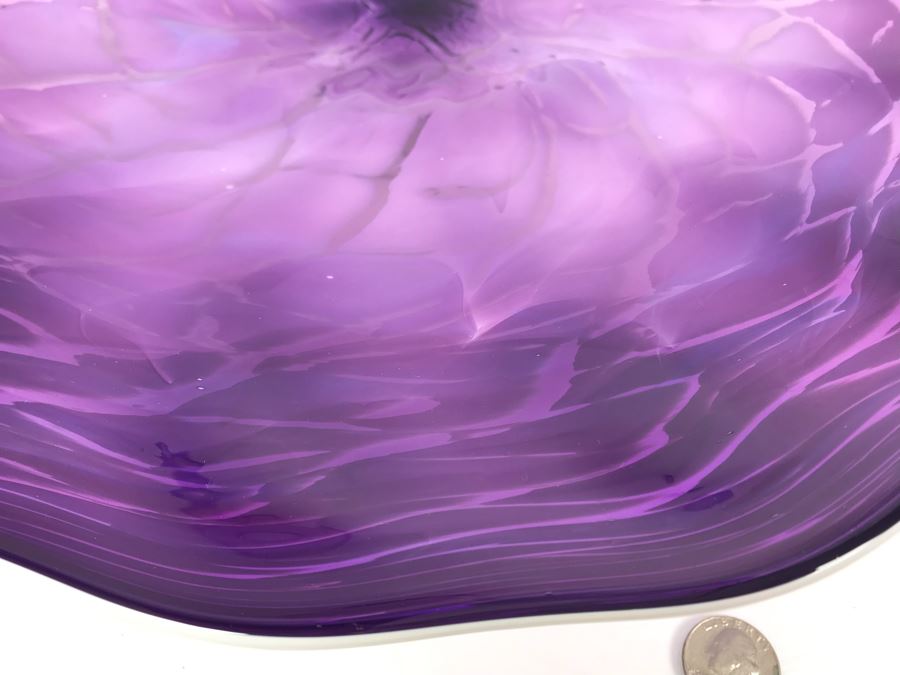 Vintage Signed Art Glass In Manner Of Dale Chihuly Wall Mountable 17' [Photo 3]