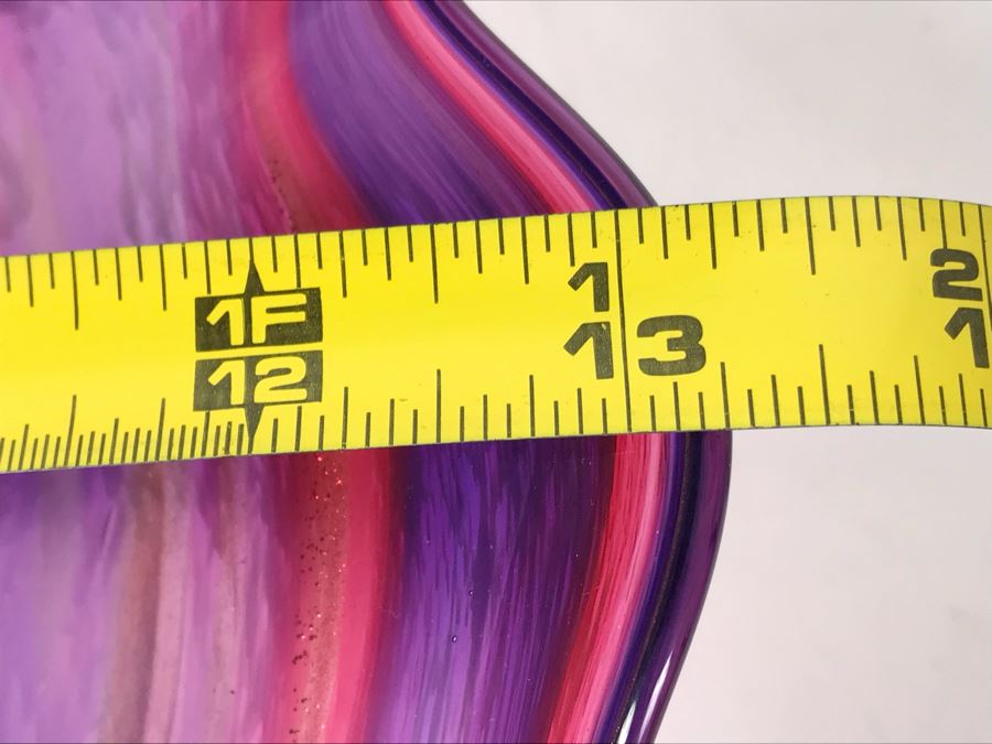 Vintage Signed Art Glass In Manner Of Dale Chihuly Wall Mountable 13' [Photo 14]