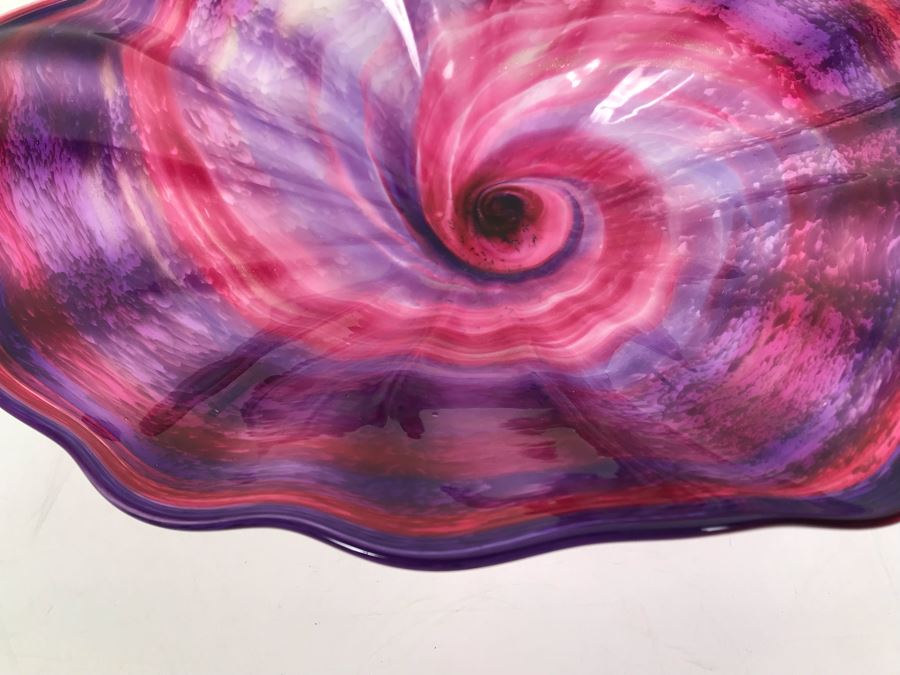 Vintage Signed Art Glass In Manner Of Dale Chihuly Wall Mountable 13' [Photo 4]