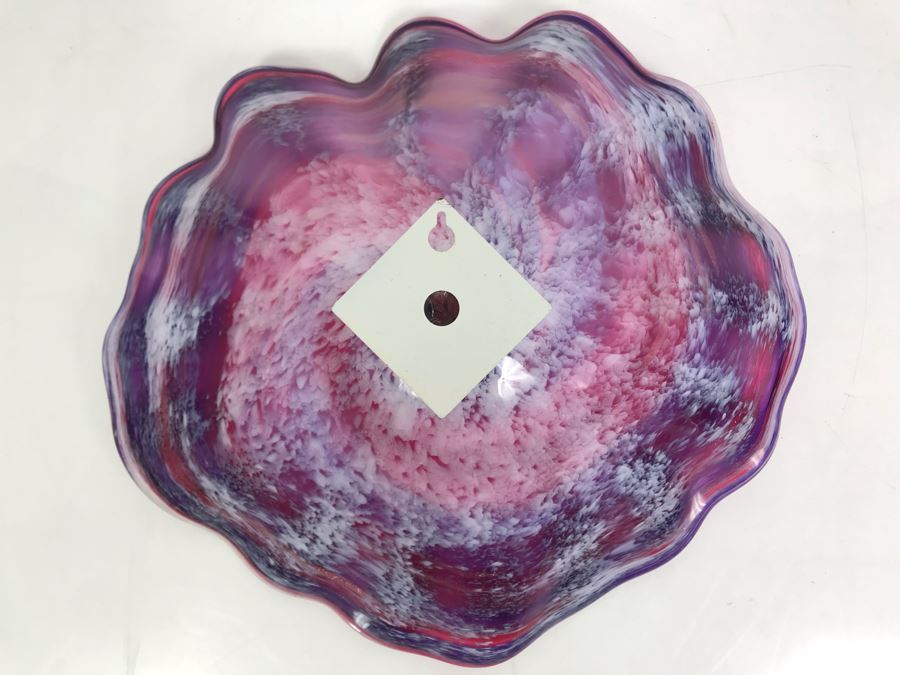 Vintage Signed Art Glass In Manner Of Dale Chihuly Wall Mountable 13' [Photo 15]