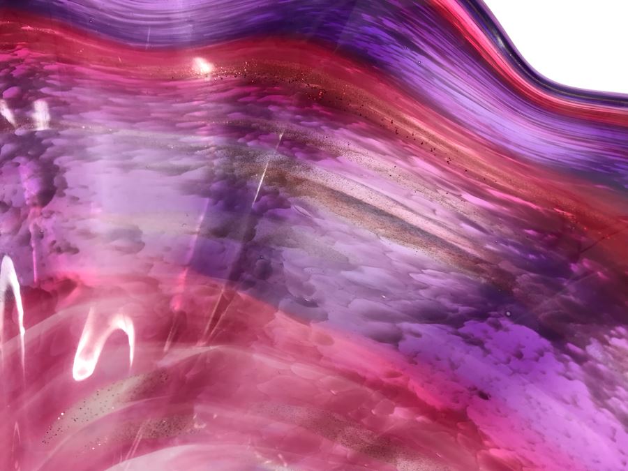 Vintage Signed Art Glass In Manner Of Dale Chihuly Wall Mountable 13' [Photo 6]