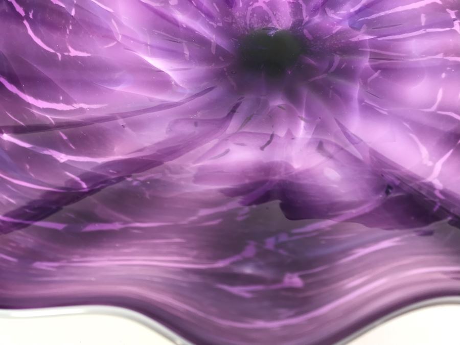 Vintage Signed Art Glass In Manner Of Dale Chihuly Wall Mountable 16' [Photo 4]