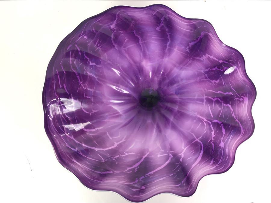 Vintage Signed Art Glass In Manner Of Dale Chihuly Wall Mountable 16' [Photo 2]