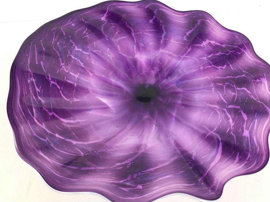 Vintage Signed Art Glass In Manner Of Dale Chihuly Wall Mountable 16' [Photo 3]