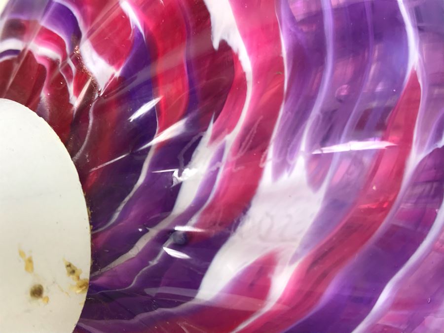 Vintage Signed Set Of (3) Art Glass Floats Balls In Manner Of Dale Chihuly Wall Mountable 5'D [Photo 14]