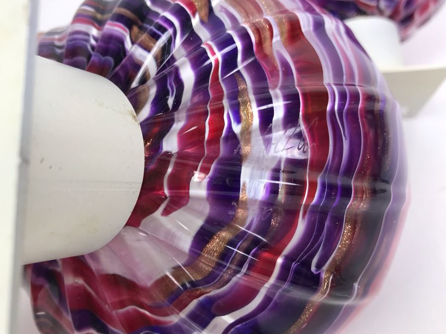 Vintage Signed Set Of (3) Art Glass Floats Balls In Manner Of Dale Chihuly Wall Mountable 5'D [Photo 21]