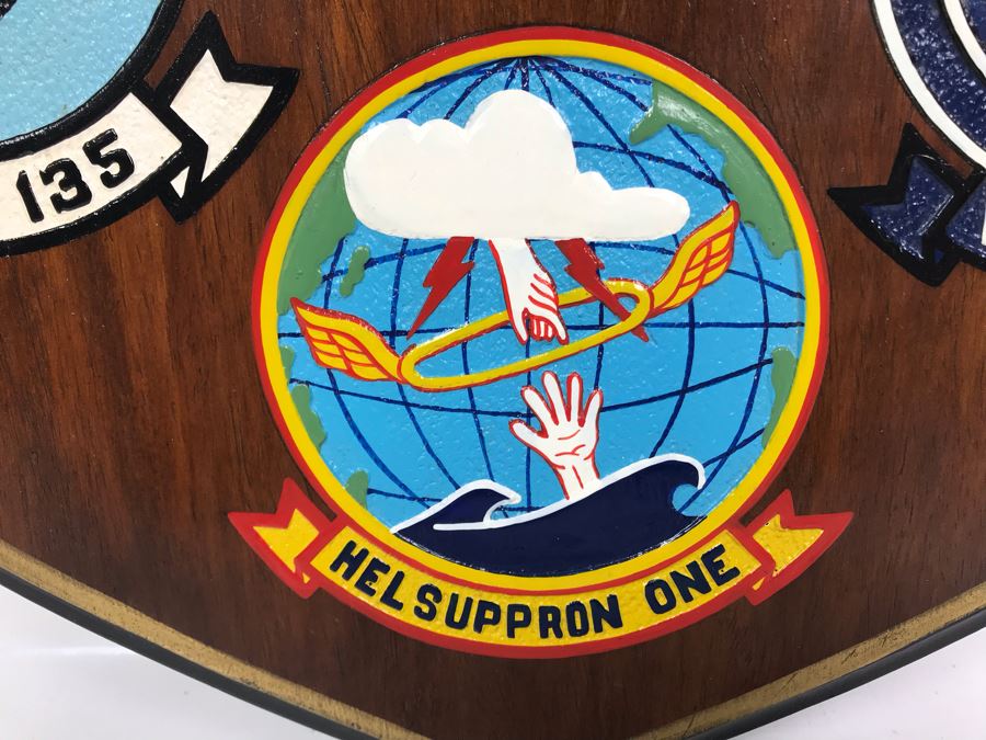 Capt. William H. Harris Commanding Officer Of USS Coral Sea (CVA-43) 1971-1972 Wooden Wall Plaque Relief Carved And Hand Painted 24'H X 18'W [Photo 13]