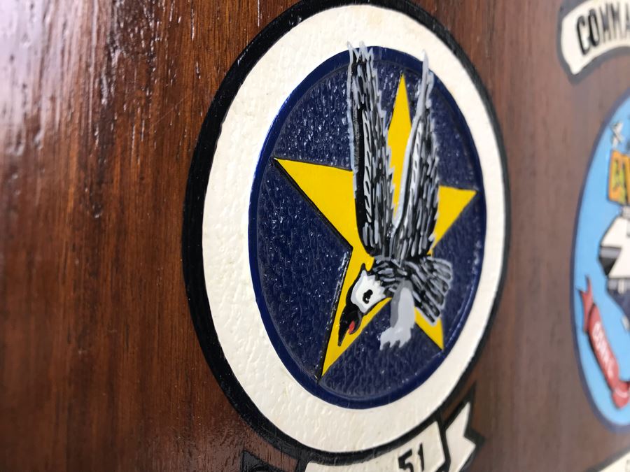 Capt. William H. Harris Commanding Officer Of USS Coral Sea (CVA-43) 1971-1972 Wooden Wall Plaque Relief Carved And Hand Painted 24'H X 18'W [Photo 19]