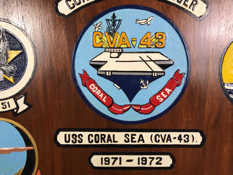 Capt. William H. Harris Commanding Officer Of USS Coral Sea (CVA-43) 1971-1972 Wooden Wall Plaque Relief Carved And Hand Painted 24'H X 18'W [Photo 6]