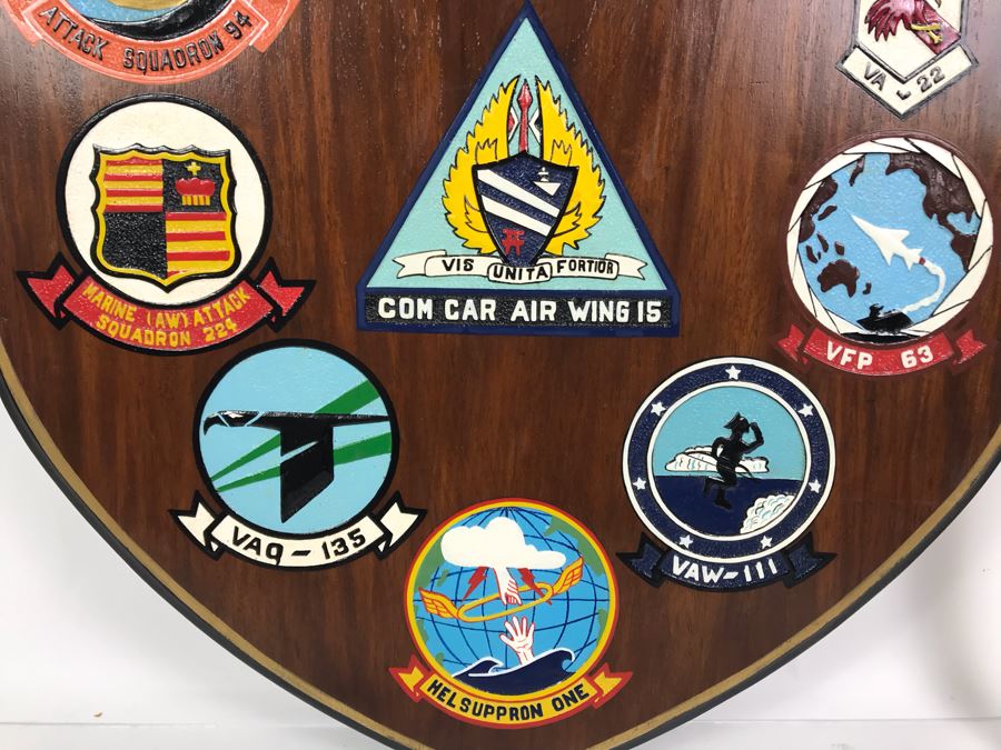 Capt. William H. Harris Commanding Officer Of USS Coral Sea (CVA-43) 1971-1972 Wooden Wall Plaque Relief Carved And Hand Painted 24'H X 18'W [Photo 5]