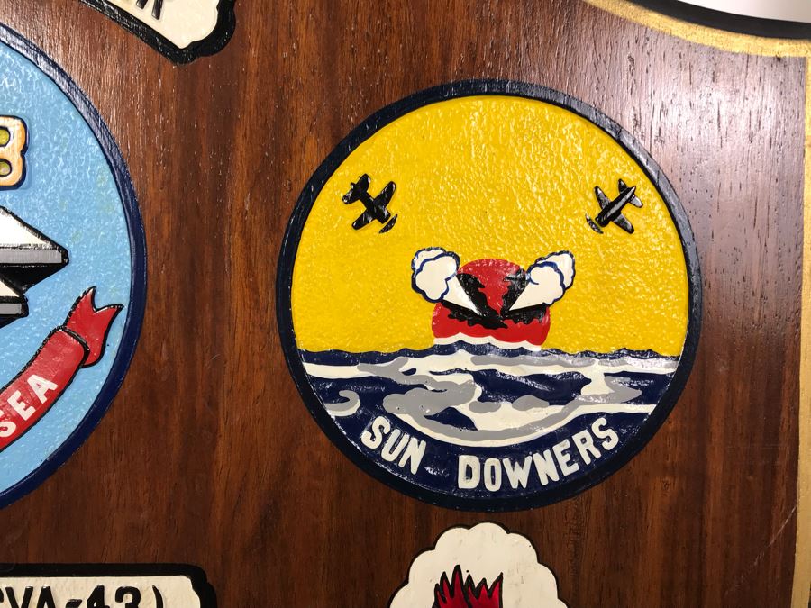 Capt. William H. Harris Commanding Officer Of USS Coral Sea (CVA-43) 1971-1972 Wooden Wall Plaque Relief Carved And Hand Painted 24'H X 18'W [Photo 17]