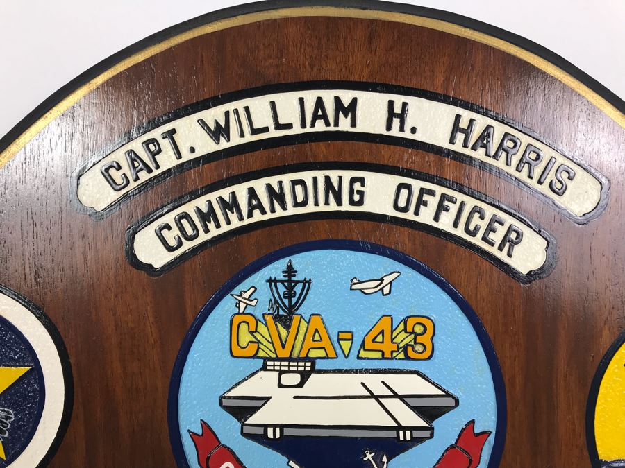 Capt. William H. Harris Commanding Officer Of USS Coral Sea (CVA-43) 1971-1972 Wooden Wall Plaque Relief Carved And Hand Painted 24'H X 18'W [Photo 7]