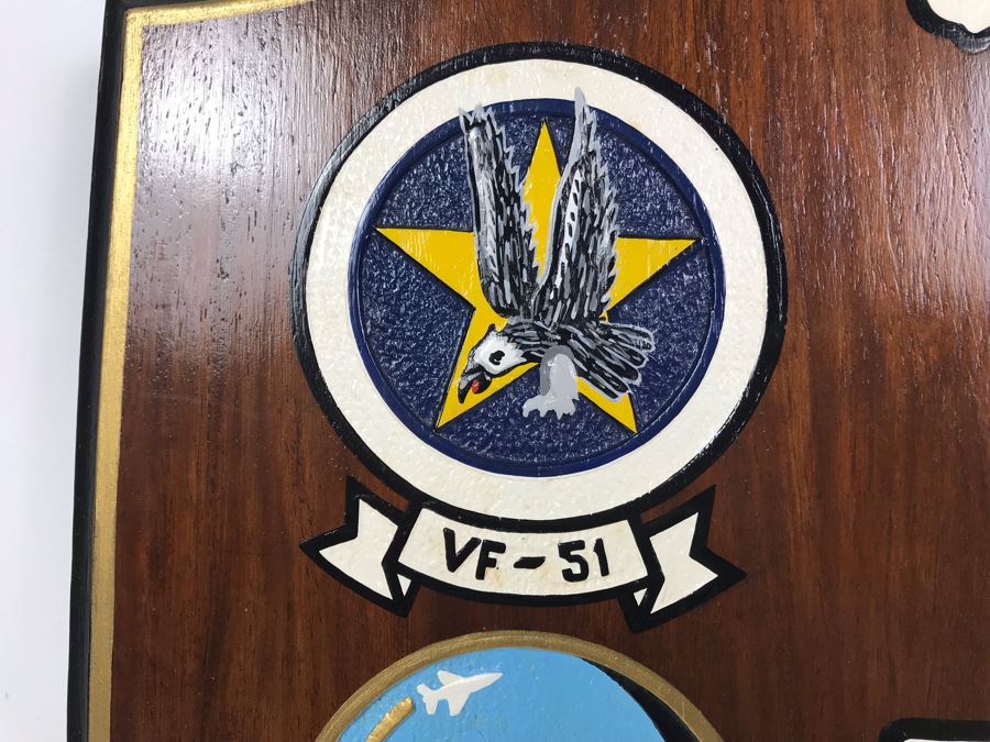 Capt. William H. Harris Commanding Officer Of USS Coral Sea (CVA-43) 1971-1972 Wooden Wall Plaque Relief Carved And Hand Painted 24'H X 18'W [Photo 8]