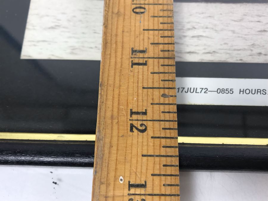 B&W Framed Photograph Of USS Coral Sea 17 July 1972 With Caption 'Gentlemen, We Are Now Passing Under The Golden Gate Bridge' 17'W X 12'H [Photo 17]