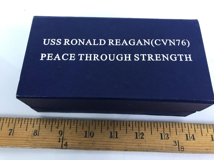 USS Ronald Reagan (CVN 76) Peace Through Strength Crystal 3D Image Of Ship Paperweight With Case [Photo 4]