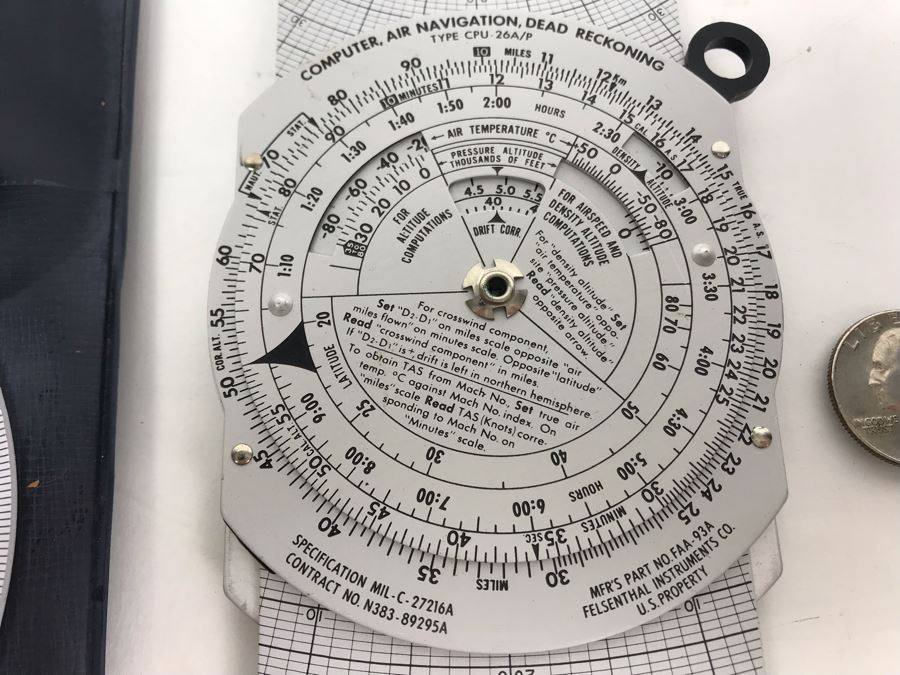 Pair Of Vintage Air Navigation Computers From William H. Harris, RADM, USN (Ret.): Felsenthal Instruments Co FAA-161 (Computer, Pilot's Navigation And Fuel Management) And FAA-93A (Computer, Air Navigation, Dead Reckoning) [Photo 7]