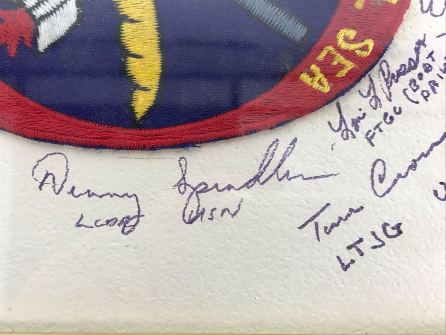 USS Coral Sea Weapons Patch Framed With Over 15 Signatures 9' X 11' [Photo 6]