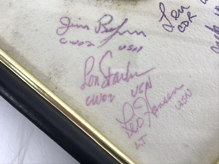 USS Coral Sea Weapons Patch Framed With Over 15 Signatures 9' X 11' [Photo 11]