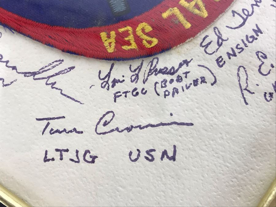 USS Coral Sea Weapons Patch Framed With Over 15 Signatures 9' X 11' [Photo 7]