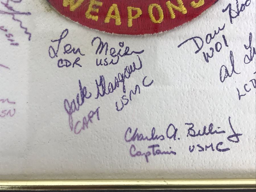 USS Coral Sea Weapons Patch Framed With Over 15 Signatures 9' X 11' [Photo 4]