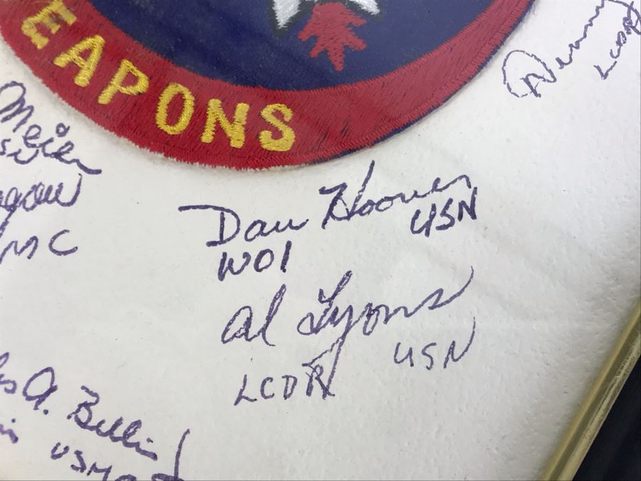 USS Coral Sea Weapons Patch Framed With Over 15 Signatures 9' X 11' [Photo 5]