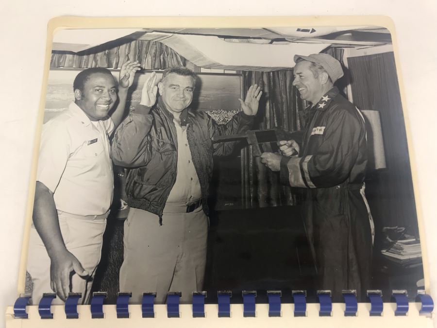 Carved Wooden Gun With Inscription 'Coral Sea Godfather' And Photograph Book Titled 'To The Coral Sea Godfather From The Coral Sea Family' Recognizing William H. Harris, RADM, USN (Ret.) [Photo 5]