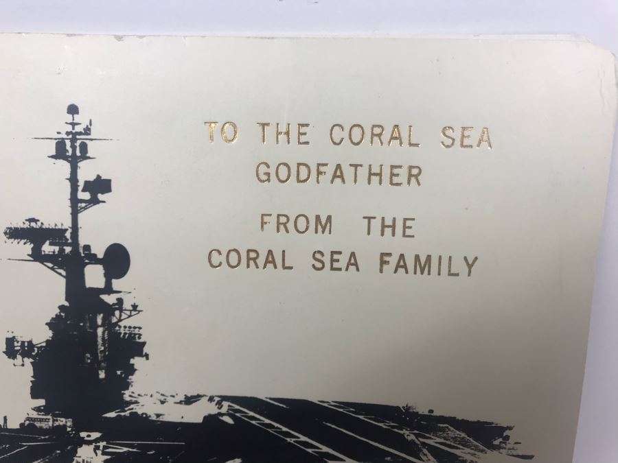 Carved Wooden Gun With Inscription 'Coral Sea Godfather' And Photograph Book Titled 'To The Coral Sea Godfather From The Coral Sea Family' Recognizing William H. Harris, RADM, USN (Ret.) [Photo 9]