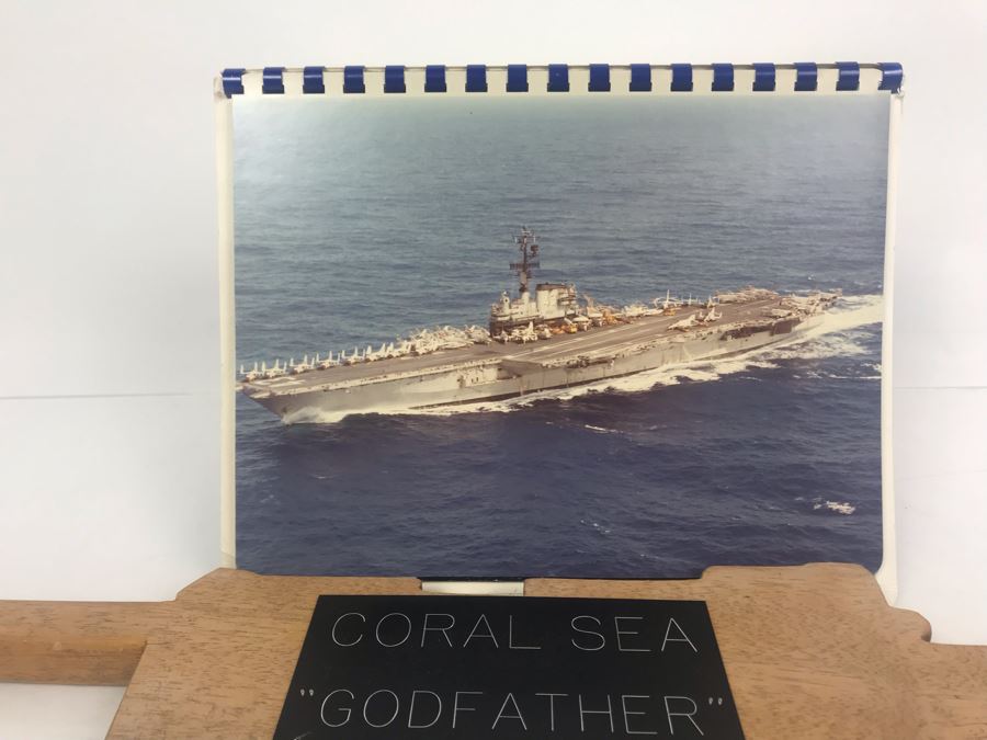 Carved Wooden Gun With Inscription 'Coral Sea Godfather' And Photograph Book Titled 'To The Coral Sea Godfather From The Coral Sea Family' Recognizing William H. Harris, RADM, USN (Ret.) [Photo 12]