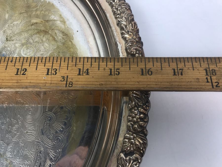 Hecworth Silverplate Serving Tray Inscribed 'From Wardroom Officers USS Coral Sea CVA-43 To Commander W.H. Harris, USN Commander Carrier Air Wing Two 3/'66 - 2/'67' 16'R And VIP USS Coral Sea Hat [Photo 10]